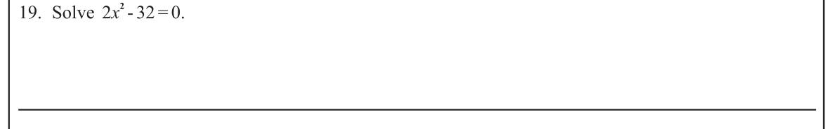 Paper I Part A Q19: Solve a simple quadratic equation