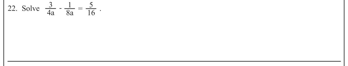 Paper I Part A Q22: Solve an equation with algebraic fractions
