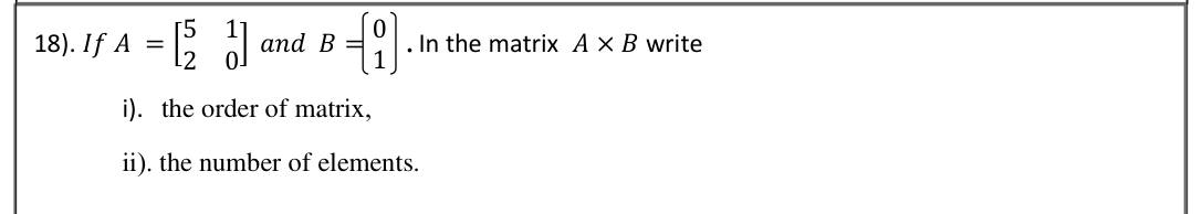 Paper I Part A Q18: Order and number of elements of a matrix product