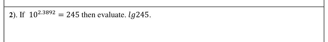 Paper I Part A Q2: Logarithm from an index statement