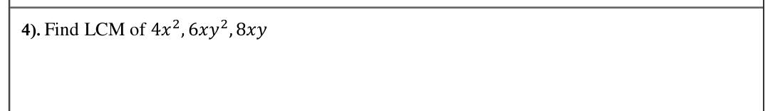 Paper I Part A Q4: LCM of three algebraic terms