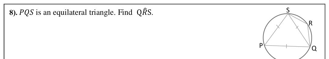 Paper I Part A Q8: Angle of cyclic quadrilateral with an equilateral triangle