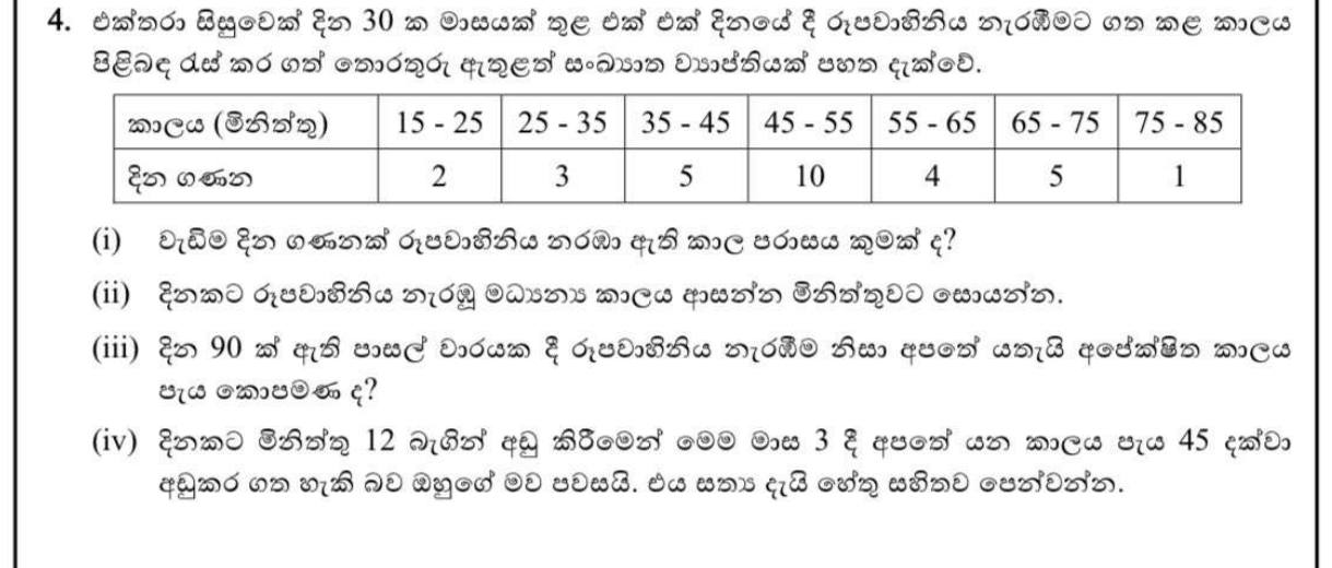 Paper II Part A Q4: Grouped mean of TV time; test a claim