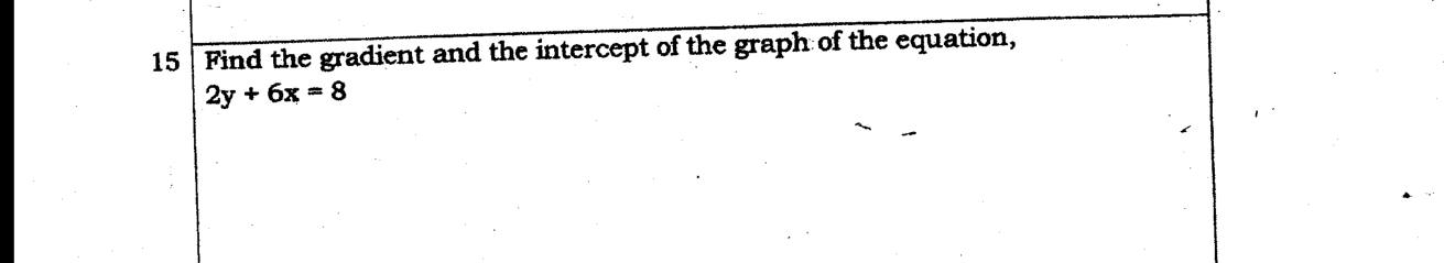 Paper I Part A Q15: Gradient and intercept of a linear graph