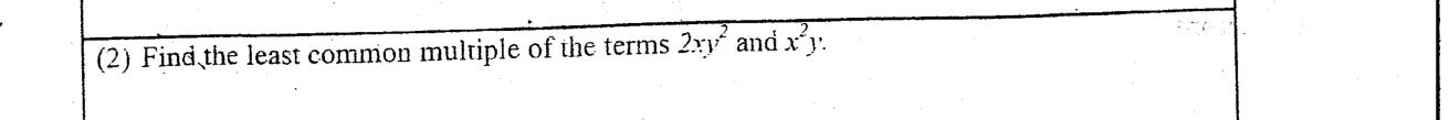 Paper I Part A Q2: Least common multiple of two algebraic terms