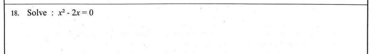 Paper I Part A Q18: Solve a quadratic by taking out a common factor