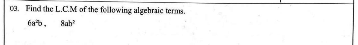 Paper I Part A Q3: LCM of two algebraic terms