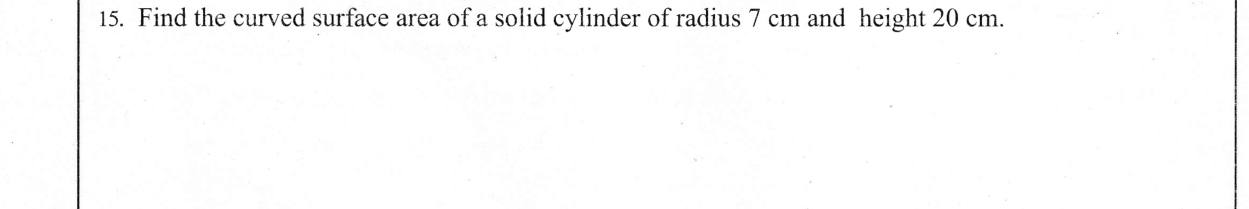 Paper I Part A Q15: Curved surface area of a cylinder