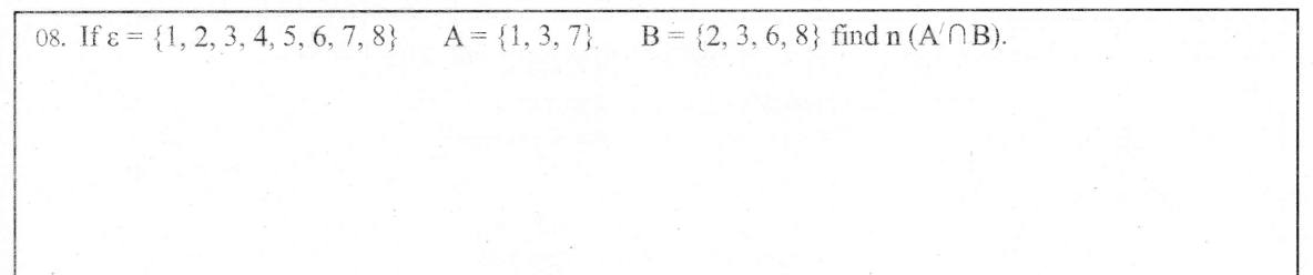 Paper I Part A Q8: Number of elements in complement of A intersect B