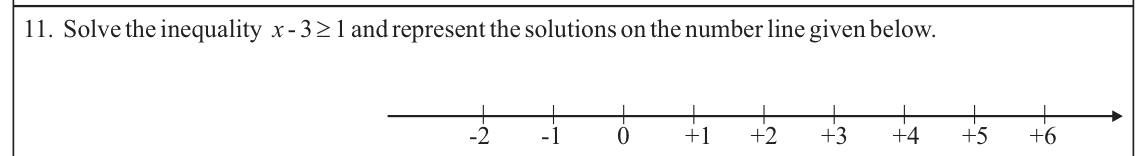 Paper I Part A Q11: Solve an inequality and mark solutions on a number line