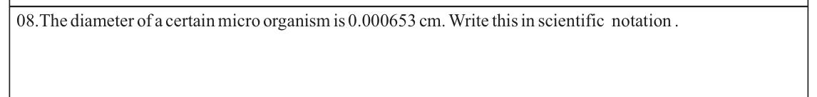 Paper I Part A Q8: Write a small decimal length in scientific notation
