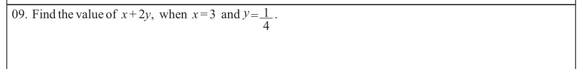 Paper I Part A Q9: Evaluate an expression with a fractional value