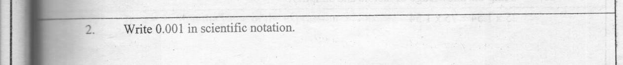 Paper I Part A Q2: Write a small decimal in scientific notation