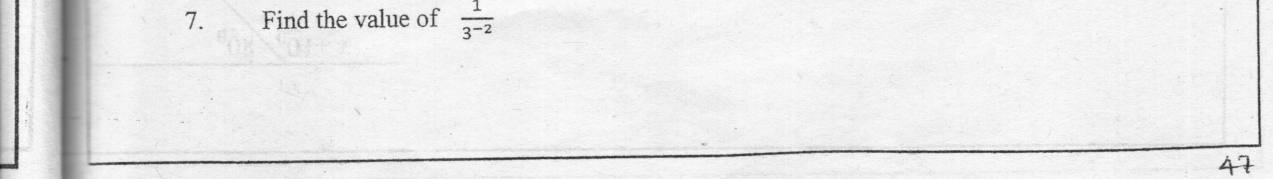 Paper I Part A Q7: Value of reciprocal of a negative power