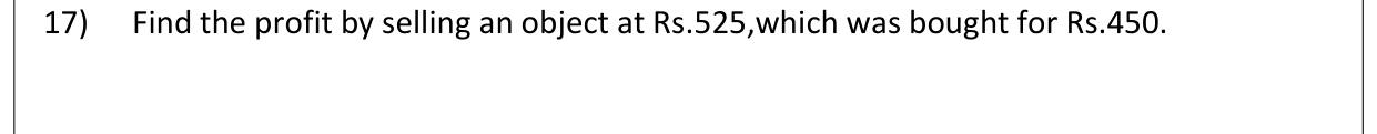 Paper I Part A Q17: Profit from cost and selling price