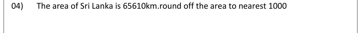 Paper I Part A Q4: Round an area to the nearest thousand