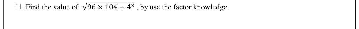 Paper I Part A Q11: Evaluate a square root using a difference of squares