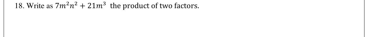 Paper I Part A Q18: Take out the highest common factor
