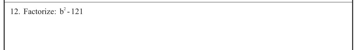 Paper I Part A Q12: Factorise a difference of squares