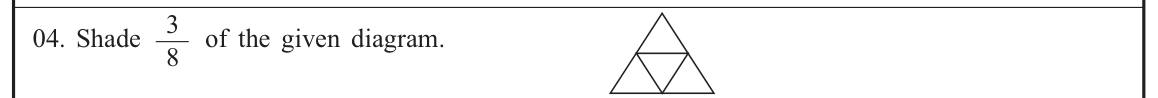 Paper I Part A Q4: Shade a fraction of a divided triangle