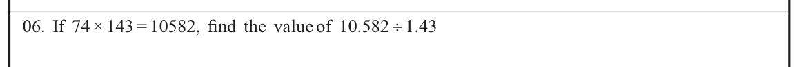Paper I Part A Q6: Decimal division from a given product