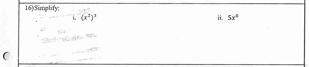 Paper I Part A Q16: Power of a power and a zero index
