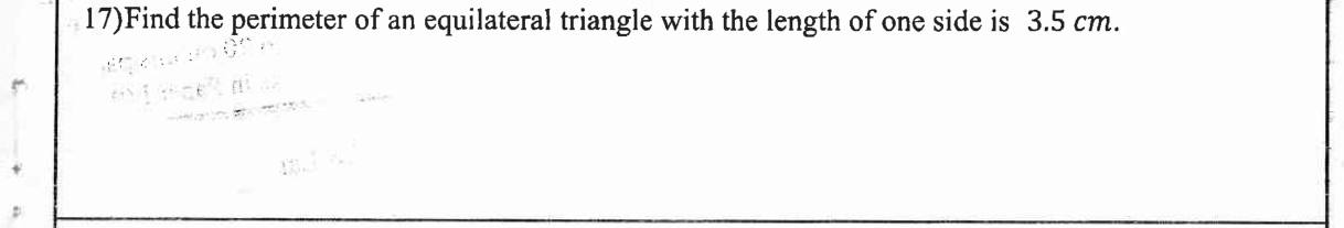 Paper I Part A Q17: Perimeter of an equilateral triangle