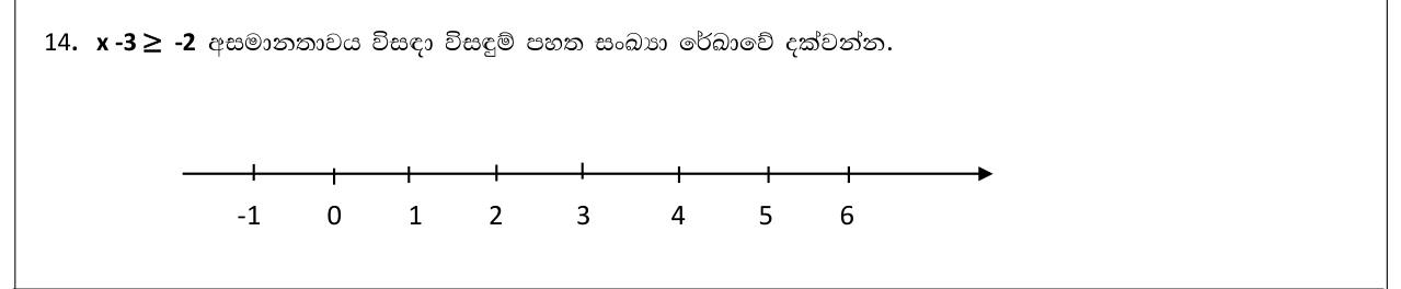 Paper I Part A Q14: Solve a linear inequality and show it on a number line