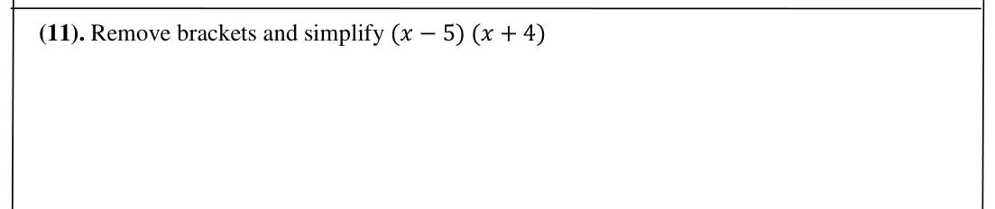 Paper I Part A Q11: Expand the product of two binomials