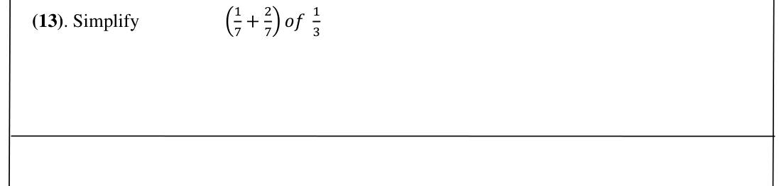 Paper I Part A Q13: Sum of sevenths then a fraction of it