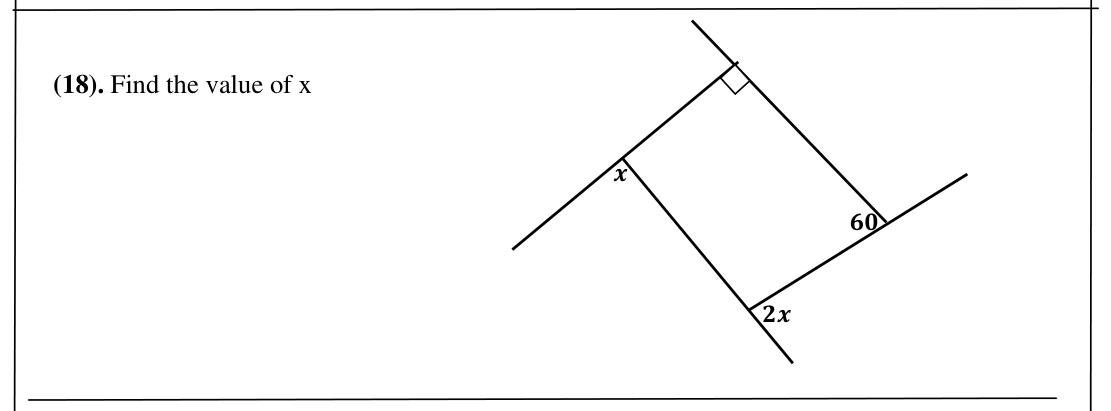 Paper I Part A Q18: Quadrilateral with exterior angles x and 2x