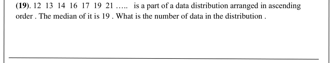Paper I Part A Q19: Number of data values from median position