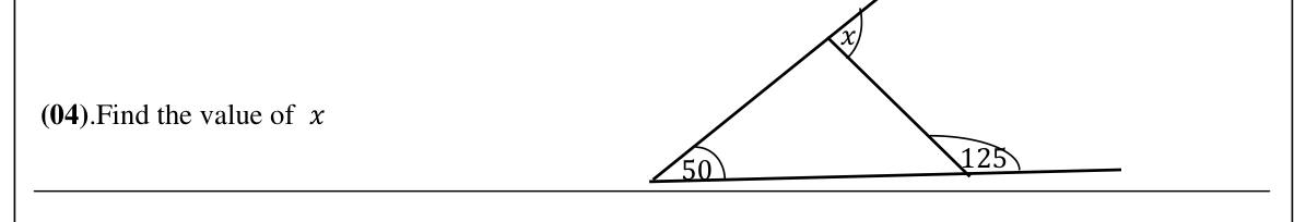 Paper I Part A Q4: Exterior angle of a triangle from given angles
