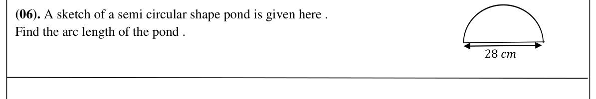 Paper I Part A Q6: Arc length of a semicircular pond