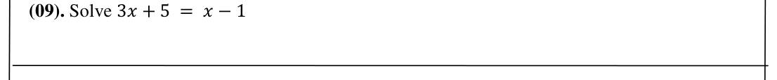 Paper I Part A Q9: Solve a linear equation with unknowns on both sides