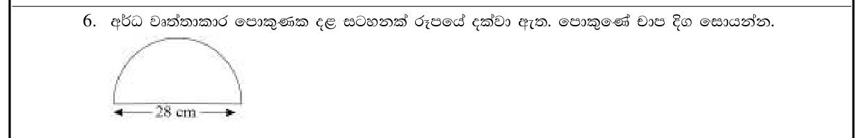 Paper I Part A Q6: Arc length of a semicircular pond