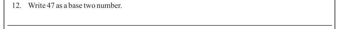 Paper I Part A Q12: Convert a decimal number to base two