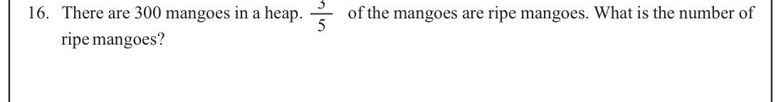 Paper I Part A Q16: Fraction of a quantity