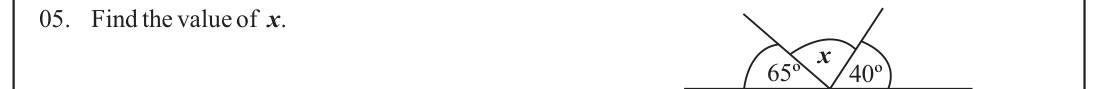 Paper I Part A Q5: Angles on a straight line