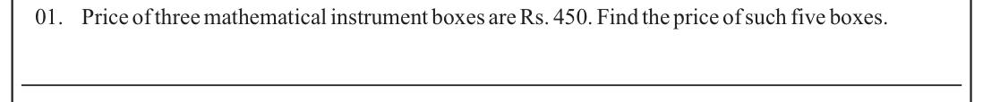 Paper I Part A Q1: Cost of five items from the cost of three