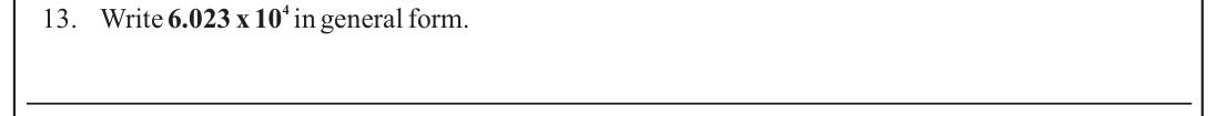 Paper I Part A Q13: Write a number in scientific notation as an ordinary number