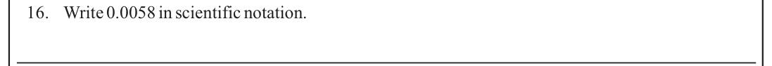 Paper I Part A Q16: Write a small decimal in scientific notation