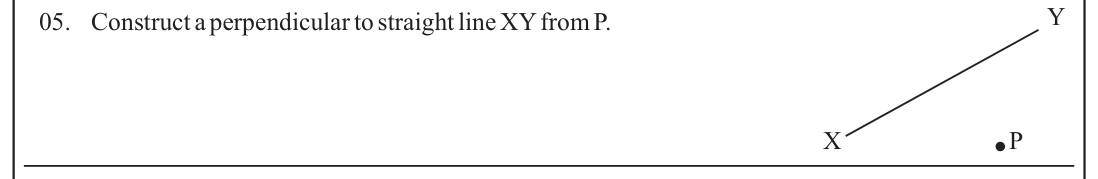 Paper I Part A Q5: Construct the perpendicular from an external point to a line