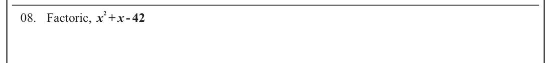 Paper I Part A Q8: Factorise a quadratic trinomial with negative constant