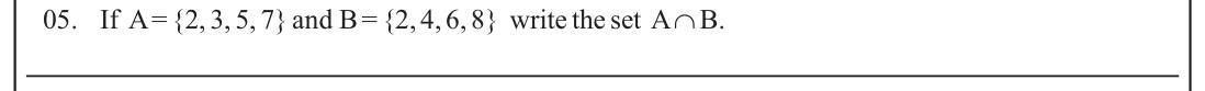 Paper I Part A Q5: Intersection of two listed sets