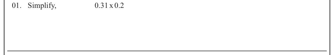 Paper I Part A Q1: Multiply two decimals