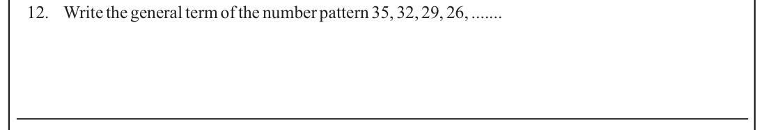 Paper I Part A Q12: General term of a decreasing pattern