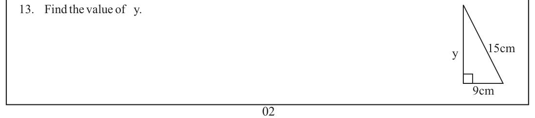 Paper I Part A Q13: Missing side of a right triangle