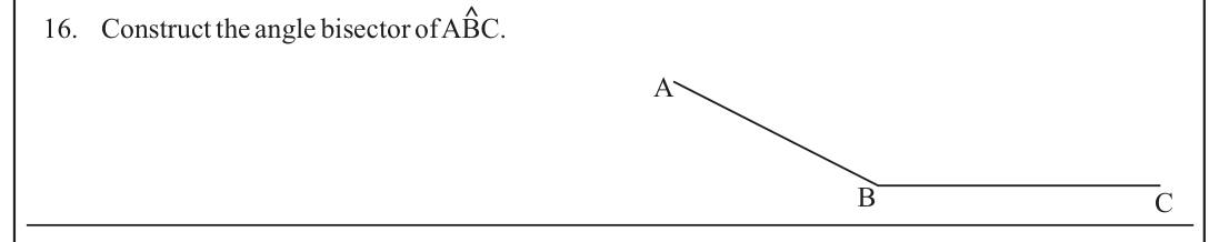 Paper I Part A Q16: Construct an angle bisector
