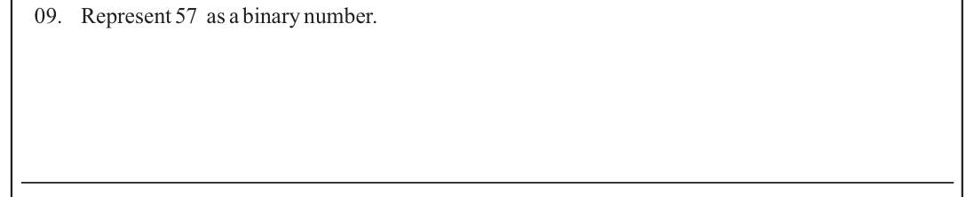 Paper I Part A Q9: Convert a decimal number to binary